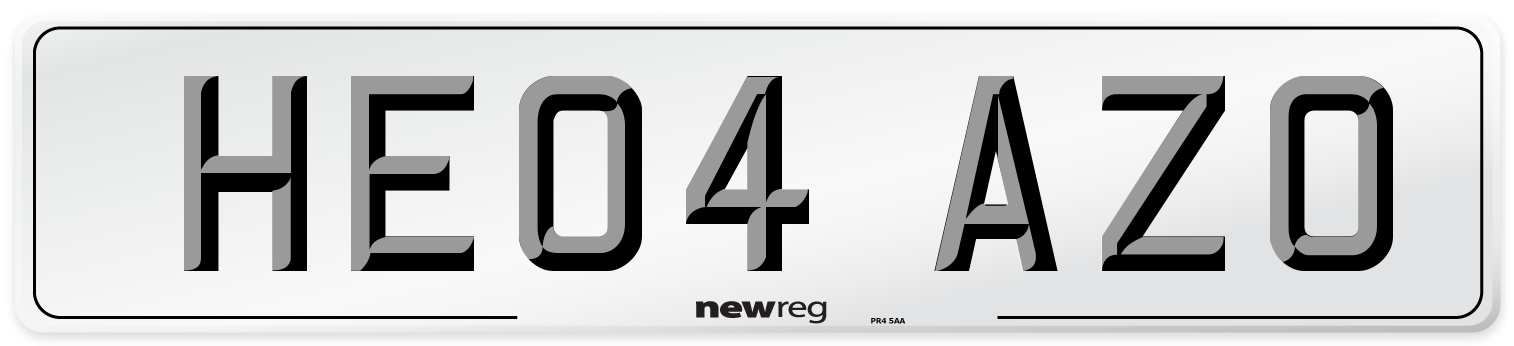 HE04 AZO Number Plate from New Reg